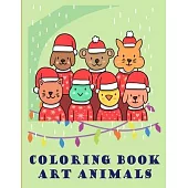 Coloring Book Art Animals: An Adorable Coloring Christmas Book with Cute Animals, Playful Kids, Best for Children