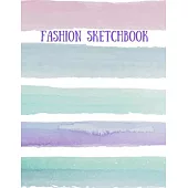 Fashion Sketckbook: Fashion Designer Notebook With Prompts To Create Your Own Designs - Colorful Stripe