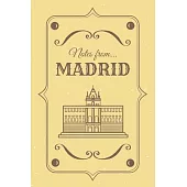 Notes from Madrid: Blank Lined Vintage Themed Journal