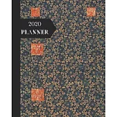 2020 Planner: Japanese Themed: Pretty Classic Vintage Cover: Monthly & Weekly Planner Calendar With Dot Grid Pages: Great Gift For L