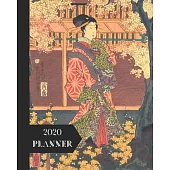 2020 Planner: Japanese Themed: Pretty Classic Vintage Cover: Monthly & Weekly Planner Calendar With Dot Grid Pages: Great Gift For L