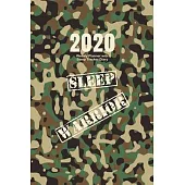 2020 Weekly Planner with Sleep Tracker Diary: Camo Sleep Warrior 2020 At a Glance Weekly Planner with Weekly Sleep Tracker Journal Pages