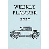 Weekly Planner 2020: Vintage Car Enthusiast Book Notepad Notebook Composition and Journal Gratitude Dot Diary
