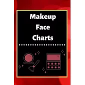 Makeup Face Charts: Blank Workbook Paper Practice Face Charts For Makeup Artists 6