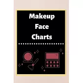 Makeup Face Charts: Blank Workbook Paper Practice Face Charts For Makeup Artists 6