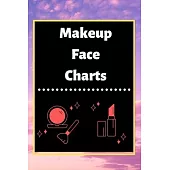 Makeup Face Charts: Blank Workbook Paper Practice Face Charts For Makeup Artists 6