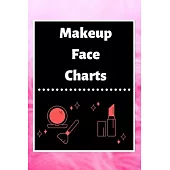 Makeup Face Charts: Blank Workbook Paper Practice Face Charts For Makeup Artists 6