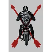 Live fast Love hard: Dot Grid Journal, 110 Pages, 6X9 inch, Inspiring Quote on Gray Grey matte cover, dotted notebook, bullet journaling, l