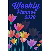 Weekly Planner 2020: Floral Flowers Tulip Gardening Homework Book Notepad Notebook Composition and Journal Gratitude Dot Diary