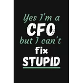 Yes I’’m a CFO But I Can’’t Fix Stupid: COLLEGE RULED Paper Notebook To Write in - Journal/Notebook/Diary for Chief Financial Officers & CFOs - Cool Bir