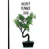 Weekly Planner 2020: Bonsai Japanese Tree Homework Book Notepad Notebook Composition and Journal Gratitude Dot Diary