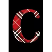 C: small lined red plaid notebook; monogrammed gifts for her