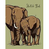 Sketch Book: Lovely Elephant Family - Sketchbook for Drawing, Crayon Coloring, Writing & Painting, Learning to Draw, Brainstorming