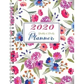 2020 Monthly And Weekly Planner: One Year Calendar with Monthly and Weekly View - Password Log - To Do List - Notes - with Lovely Purple Floral Cover