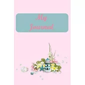 My Journal: Pink Cover With Lighthouse, Starfish, Seashells and Flowers