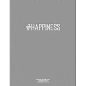 Notebook for Cornell Notes, 120 Numbered Pages, #HAPPINESS, Grey Cover: For Taking Cornell Notes, Personal Index, 8.5