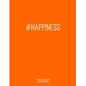 Notebook for Cornell Notes, 120 Numbered Pages, #HAPPINESS, Orange Cover: For Taking Cornell Notes, Personal Index, 8.5
