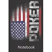 Poker America Flag: Blank Lined Notebook, Notepad, Journal, To Do Lists, Composition Book for School Diary Christmas Birthday Gifts