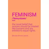 Feminism Definition Notebook: Blank Lined Journal (Best Feminist Gift): 6 x 9 inches // 120 Lined Blank Pages // College Ruled