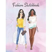 Fashion Sketchbook: The Book for Sketching Your Artistic Fashion Design Ideas. Including 2 Women Line Shapes (Silhouettes) to Help You Ske