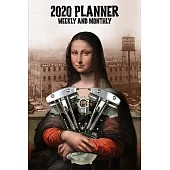 2020 Planner Weekly and Monthly: Harley Davidson ShovelHead V-Twin Motorcycle Engine Retro Mona Lisa (Jan 1, 2020 to Dec 31, 2020)