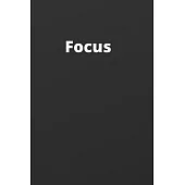 Focus: Notebook, Journal, Planner, Diary - 120 Sheets of Lined Paper (Black colour), White Lines, Medium Ruled, 6