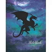Sketchbook: Activity Sketch Book Watercolor Abstract Painting Instruction Large 8.5 x 11 Inches with 110 Pages (Dragon Watercolor