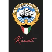 Kuwait: National Emblem Worn Look 120 Page Lined Note Book