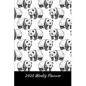 2020 Weekly Planner: Panda; January 1, 2020 - December 31, 2020; 6