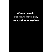 Women need a reason to have sex; men just need a place.