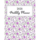 2020 Monthly planner: Weekly and Monthly Calendar Schedule Organizer Jan 1, 2020 to Dec 31, 2020. Sweet purple heart and flower Cover