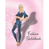 Fashion Sketchbook: The Book for Sketching Your Artistic Fashion Design Ideas. Including 2 Women Line Shapes (Silhouettes) to Help You Ske