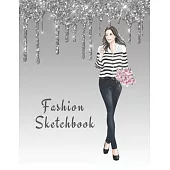 Fashion Sketchbook: The Book for Sketching Your Artistic Fashion Design Ideas. Including 2 Women Line Shapes (Silhouettes) to Help You Ske