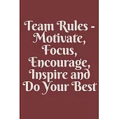 Team Rules: Team Rules Lined Notebook /Journal Gift,100 pages 6*/9*, Soft Cover, matte Cover