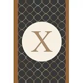 Notebook X: letter X - A5 - 6 x 9 inch