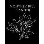 Monthly Bill Planner: Marble Floral Cover - Simple Monthly Bill Payment Checklist Tracker Log Book Organizer Planner - Bills Due Calendar -
