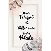 Never Forget The Difference You’’ve Made: Retirement & Appreciation Gifts for Women and Professionals Who Have Made a Big Impact on People’’s Lives.