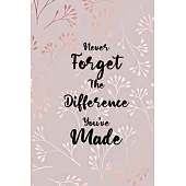 Never Forget The Difference You’’ve Made: Retirement & Appreciation Gifts for Women and Professionals Who Have Made a Big Impact on People’’s Lives.