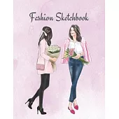 Fashion Sketchbook: The Book for Sketching Your Artistic Fashion Design Ideas. Including 2 Women Line Shapes (Silhouettes) to Help You Ske