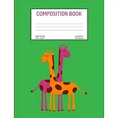 Composition Book: Giraffes; wide ruled; 50 sheets/100 pages; 7.44