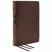 Nkjv, Reference Bible, Classic Verse-By-Verse, Center-Column, Genuine Leather, Brown, Thumb Indexed, Red Letter, Comfort Print: Holy Bible, New King J