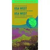 USA West Marco Polo Map: Pacific Coast, Sierra Nevada, Rocky Mountains