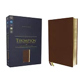 Niv, Thompson Chain-Reference Bible, Genuine Leather, Buffalo, Brown, Red Letter, Art Gilded Edges, Comfort Print