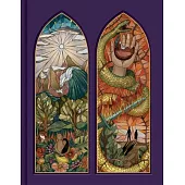 CSB Notetaking Bible, Stained Glass Edition, Amethyst Cloth-Over-Board