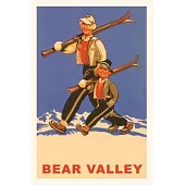 The Vintage Journal Mom and Boy with Skis on Shoulders, Bear Valley