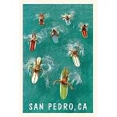Vintage Journal San Pedro, Aerial View of Surfers