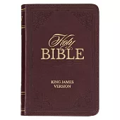 KJV Holy Bible, Mini Pocket Size, Faux Leather Red Letter Edition - Ribbon Marker, King James Version, Burgundy