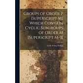 Groups of Order P [Superscript M] Which Contain Cyclic Subgroups of Order M [Superscript M-3]
