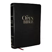 The Open Bible: Read and Discover the Bible for Yourself (Nkjv, Black Leathersoft, Red Letter, Comfort Print)