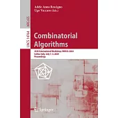 Combinatorial Algorithms: 35th International Workshop, Iwoca 2024, Ischia, Italy, July 1-3, 2024, Proceedings